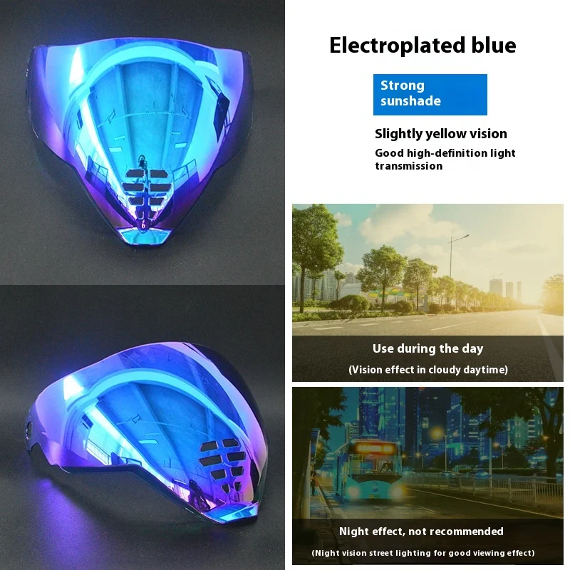 Elektrobeschichtete HD-Linse für Icon Airflite Ghost Motorradhelm. Tag & Nacht, universell. Klare Sicht. Perfekter Ersatzteil. — foto 18