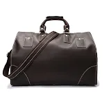 Bolsa de viagem masculina vintage em couro bovino, grande capacidade, bolsa de ombro de couro, perfeita para viagens e passeios. — foto 2