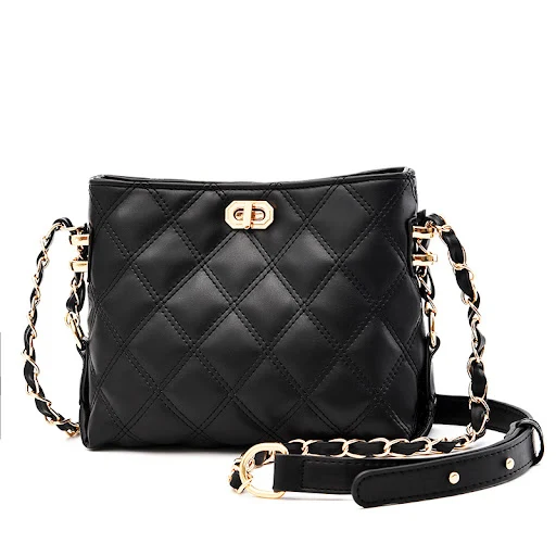 Title 11, Bolsa feminina transversal com corrente, perfei...