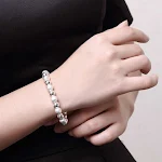 Pulseira de contas de areia 8MM banhada a prata, um acessório elegante e versátil para realçar seu estilo diário e complementar qualquer look. — foto 1