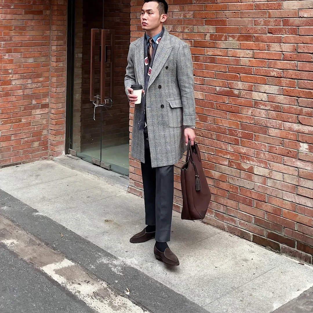Title 2, Retro High-Quality Wool Plaid Polo Coat. Stay w...