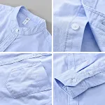 Men's Oxford Cloth Shirt Washed Cotton Loose Long Sleeve Comfortable and Breathable Casual Wear Perfect for Everyday Sty — photo 2