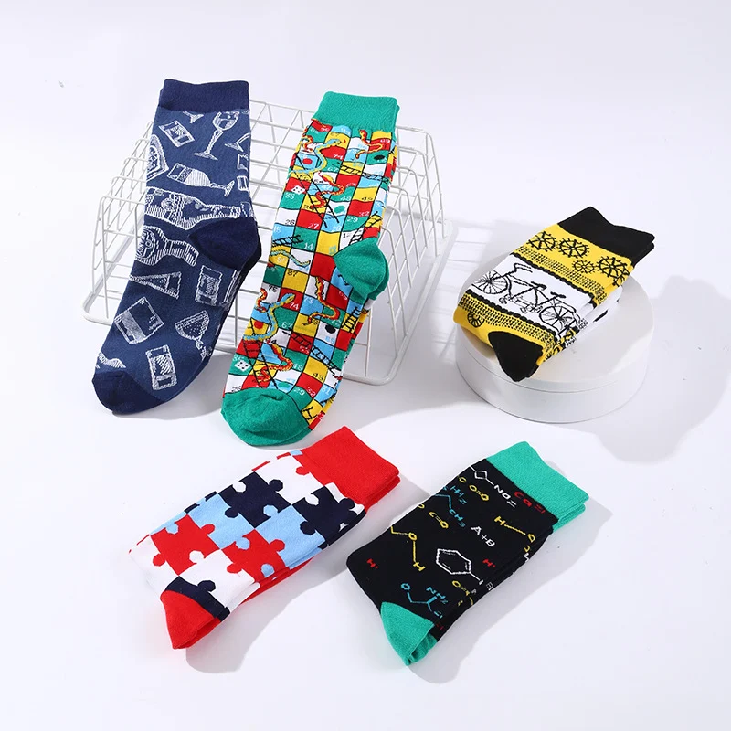 Title 3, Function Geometry Trendy Mid-calf Length Socks ...