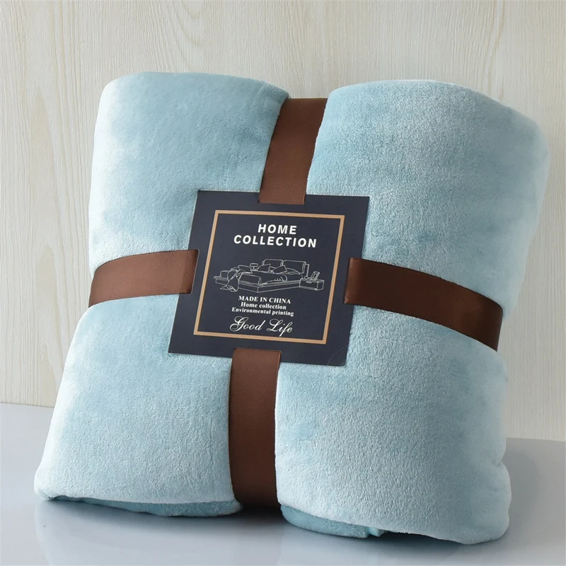 Solid color flannel thickened blanket for nap travel. Provides warmth and comfort, perfect for a cozy rest during your j — photo 2