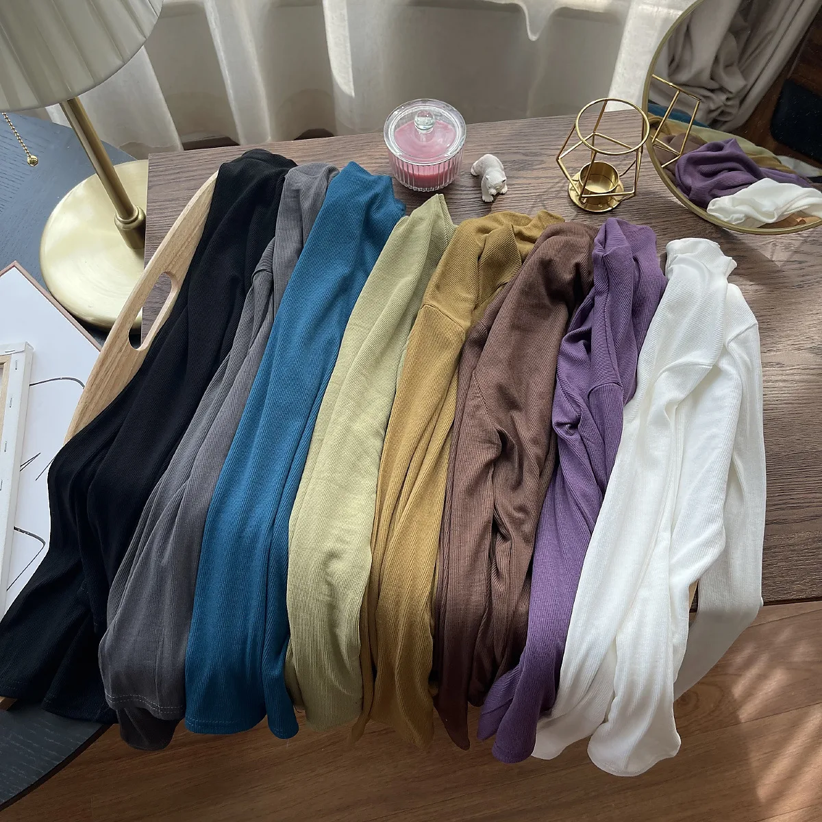 Title 1, Womens Solid Color Round High Neck Short Sleev...