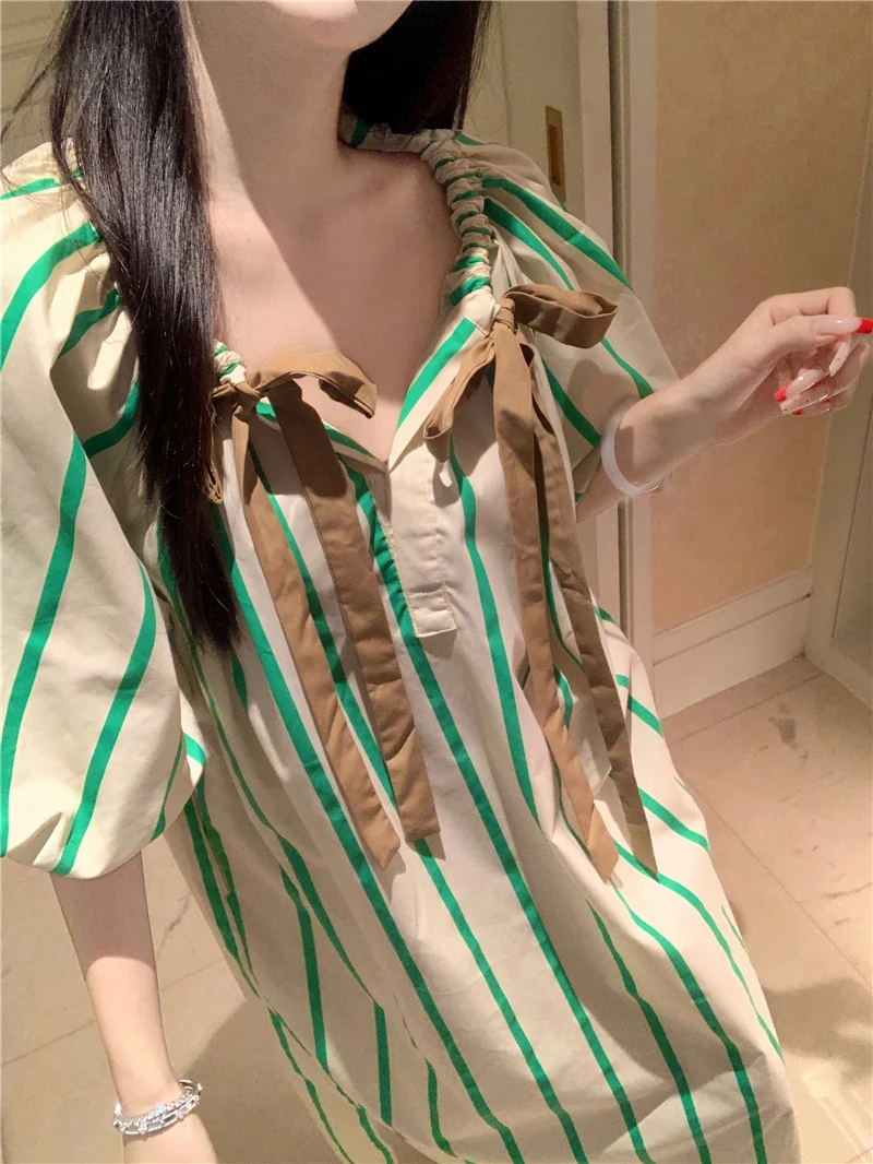 Title 15, Womens Fashion Striped Loose Casual Contrast C...
