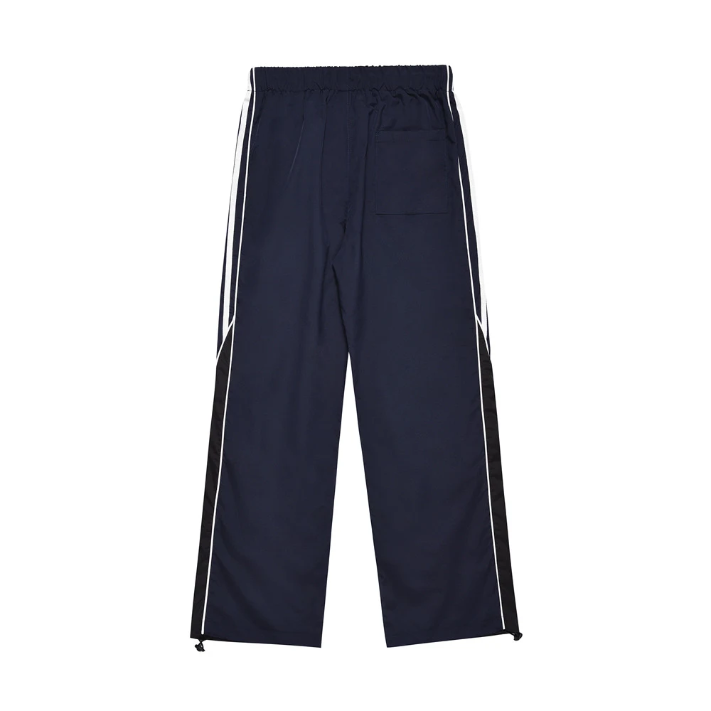 Heren casual broek met contrasterende zijstrepen en stiksels, rechte en wijde pijpen, comfortabel en stijlvol. — foto 4