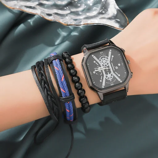 Title 9, Creative Belt Quartz Watch and Bracelet Set, a ...