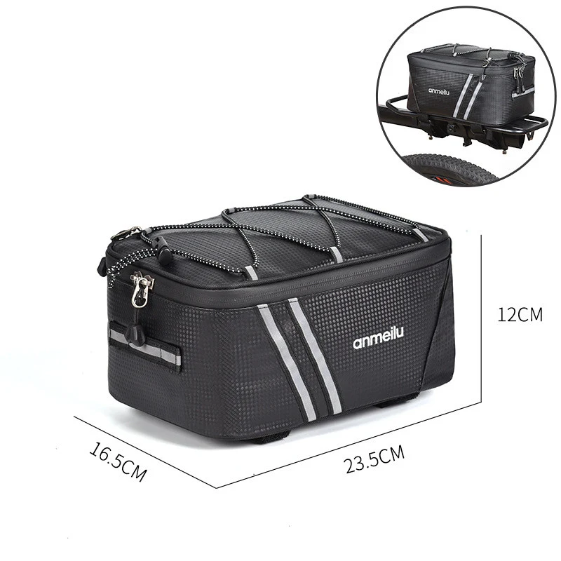 Bolsa traseira impermeável para bicicleta elétrica mini, mountain bike e dobrável. Transporte seus itens com segurança e praticidade. — foto 2