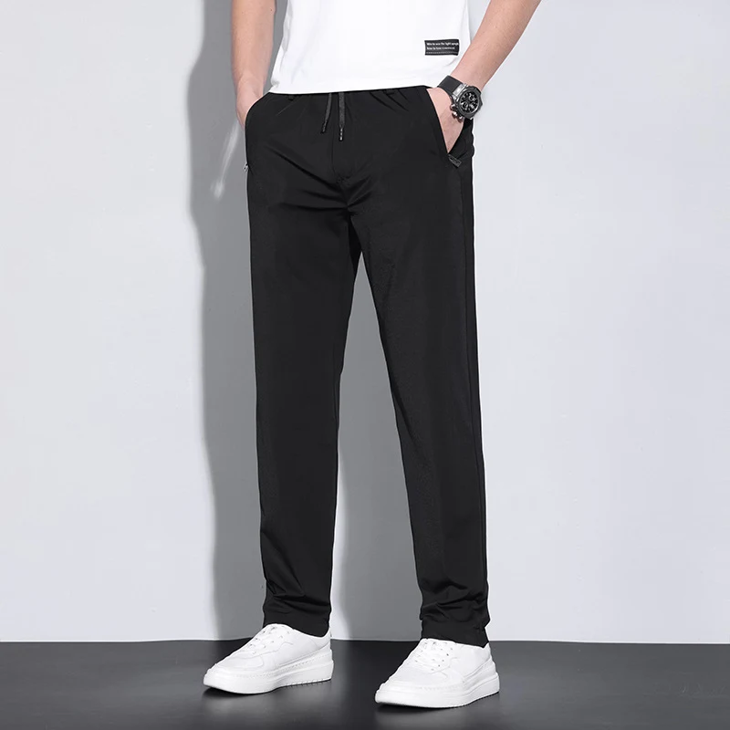 Men's Casual Pants Thin Stretch Slim-fit Straight Trousers Comfortable for Everyday Wear and Offer a Modern and Stylish — photo 5