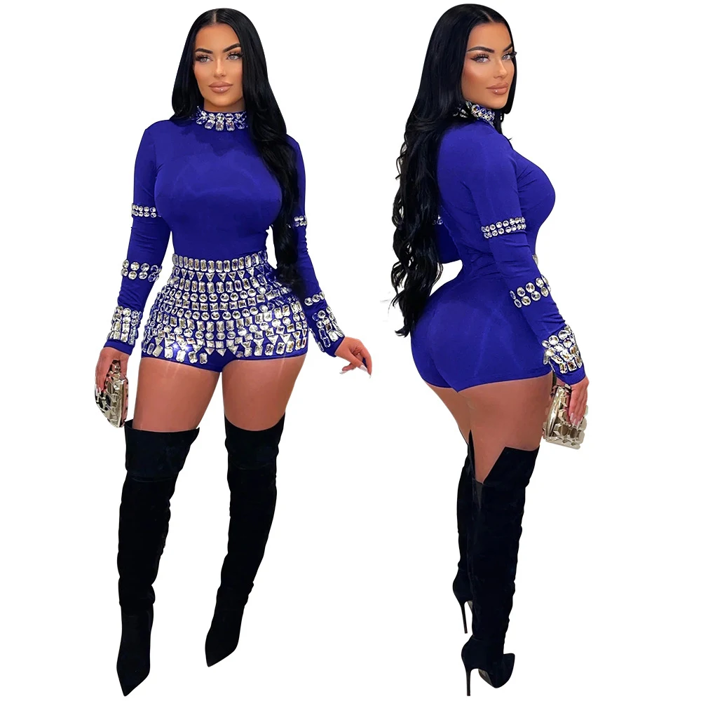 Title 11, Moda strass slim fit bodysuit feminino