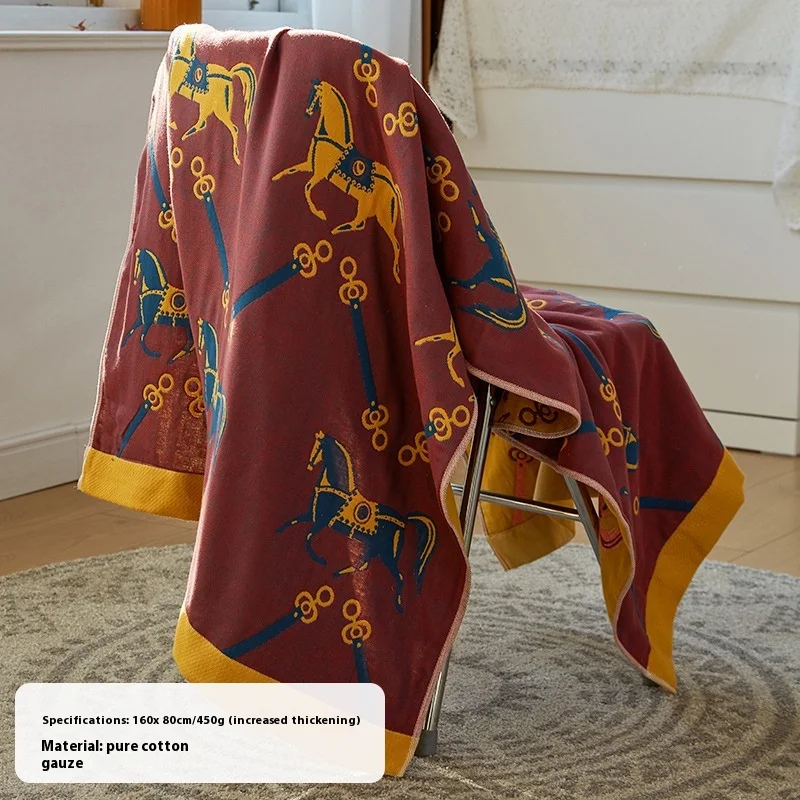 Toalha de banho de gaze de algodão puro para uso doméstico Super absorvente e macia Secagem rápida Ideal para pele sensível — foto 3