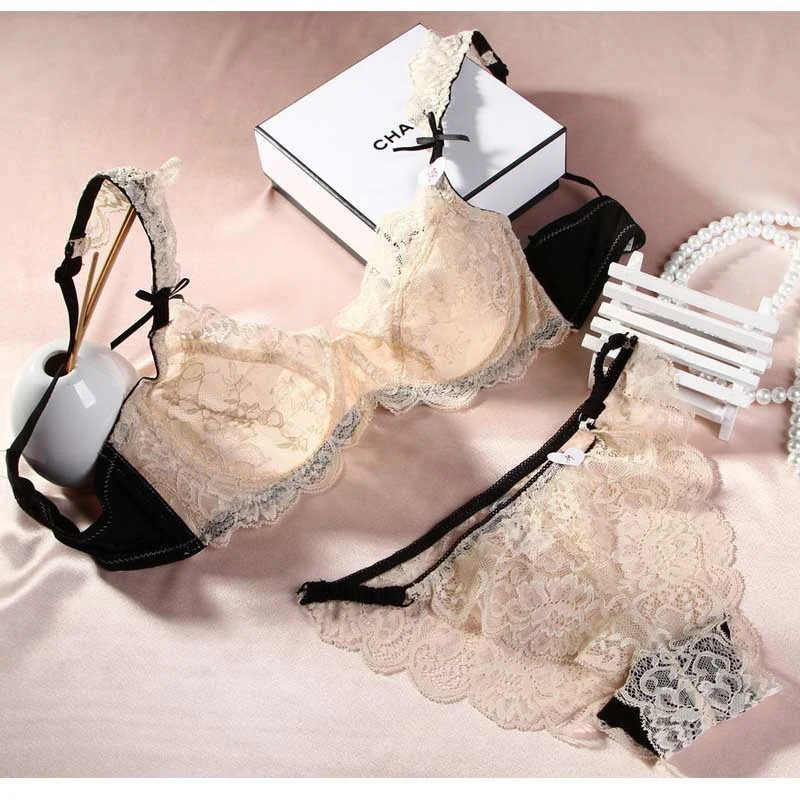 Title 3, Gathered lace bra set for ultimate comfort and ...