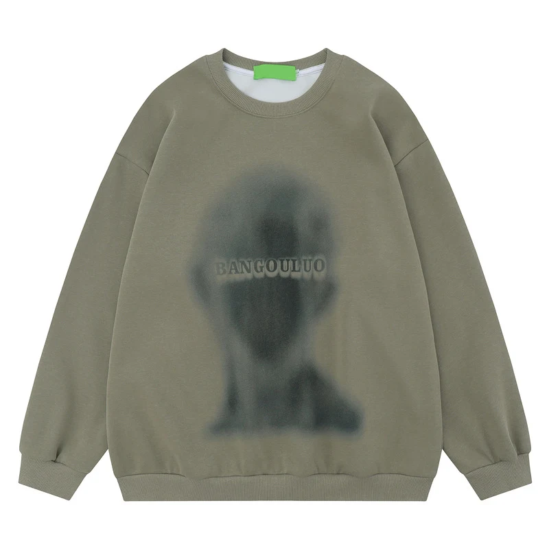 Men's American Retro Street Style Round Neck Sweater Hip Hop Autumn Long Sleeve for a comfortable, stylish, and urban hi — photo 6