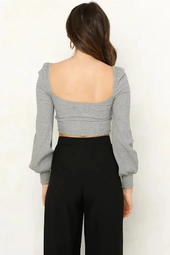 Title 4, Sexy square collar knotted top for women. Flatt...