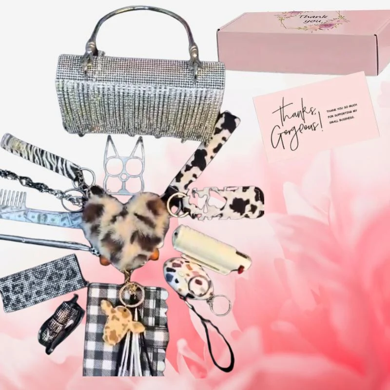 Luxury Rhinestone Bag with Gift Box and Safety Set. Sparkling style meets protection. Perfect for carrying essentials wi — photo 1