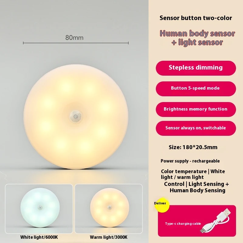 Home Aisle Elderly Night Induction Lamp Automatic illumination in the dark provides safety and comfort, helping seniors — photo 5