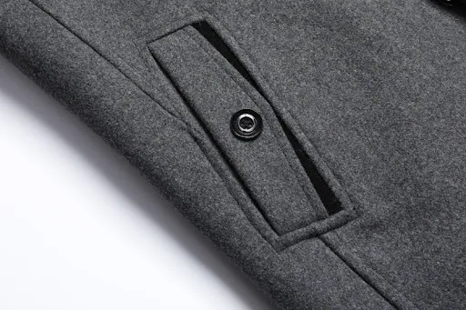 Title 20, Mens Wool Overcoat Thickened Woolen Jacket War...