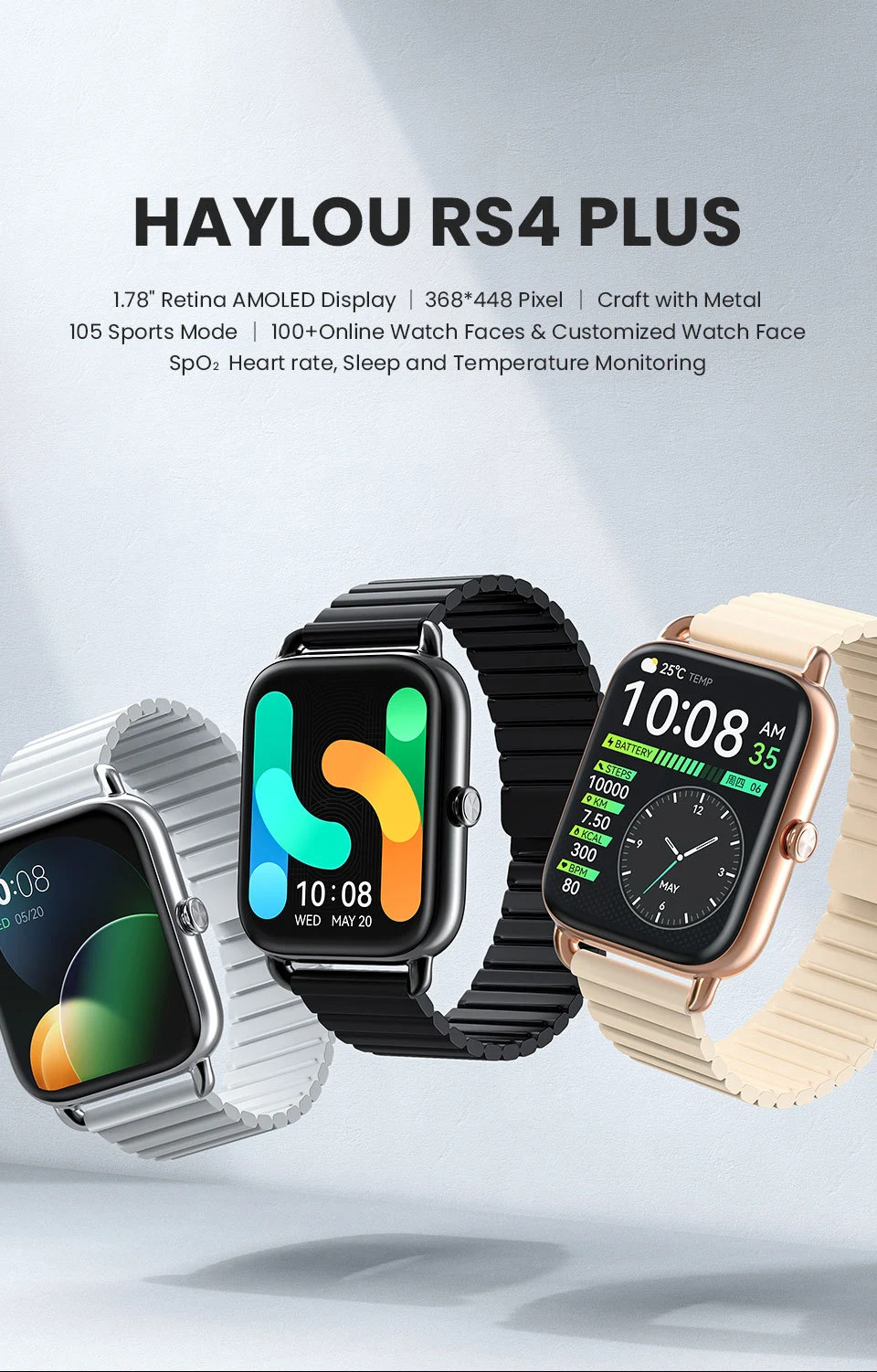 Title 2, S4PLUS LS11 Smart Bluetooth Sports Watch, Sleep...