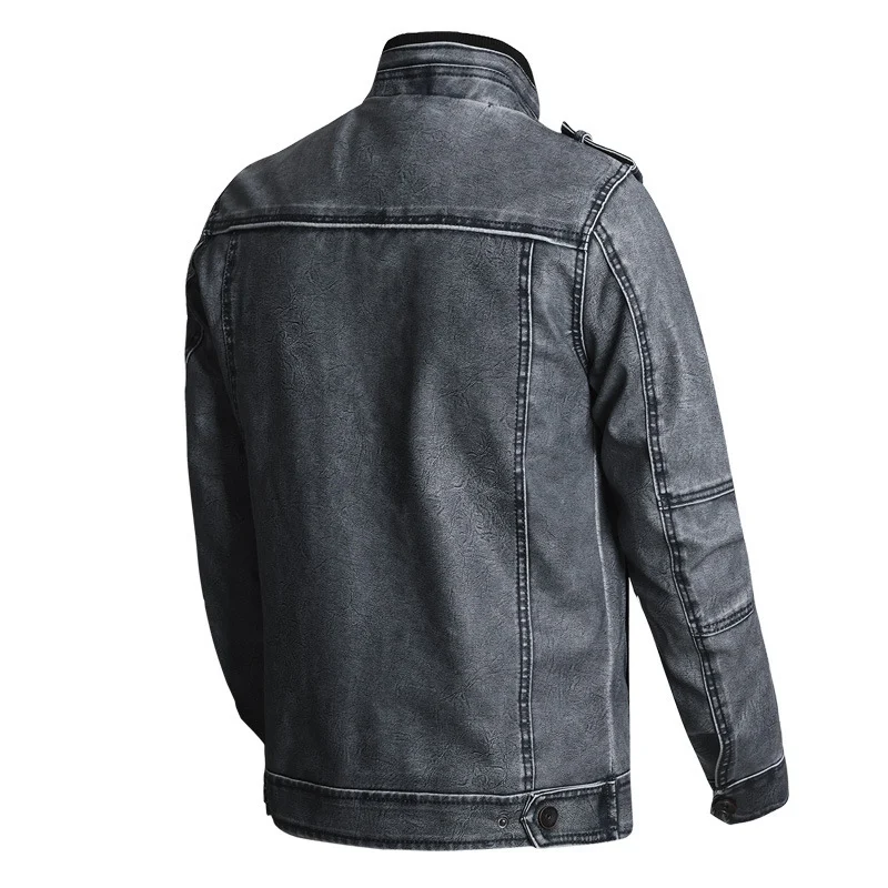 Title 9, Thick PU Leather Coat Mens Fashion Casual, a c...