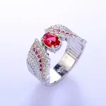 Modischer Damenring mit Zirkon-Inlay. Funkelnder Schmuck für jeden Anlass, perfekt für Damen die Wert auf Stil legen. — foto 5