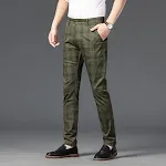 Trendy kleine heren geruite broek met rechte pijpen voor jonge mannen, ideaal voor een casual, stijlvolle look en dagelijks gebruik — foto 4