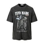 Dark Skull Skeleton Washed And Worn T-shirt Men, offers a vintage, comfortable fit, and a rebellious style perfect for c — photo 14