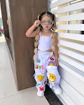 Conjunto 2 peças infantil 2023, bandeau casual, estampado de desenho, calças. Roupa fashion para meninas, leve e confortável para o dia a dia. — foto 5