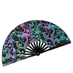 Leque de bambu refletivo para festas. Refrescante e estiloso. Perfeito para atividades e eventos. Design com reflexos para se destacar. — foto 1