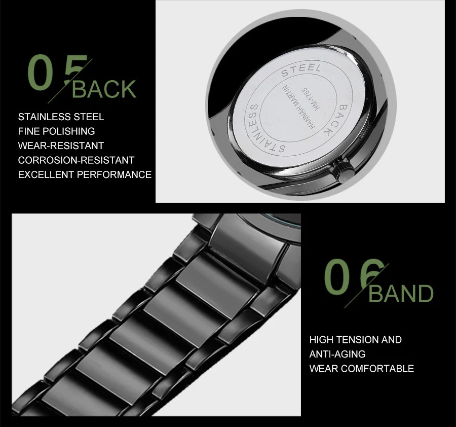Title 12, Reloj de cuarzo calendario impermeable para hom...