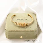 Pulseira aberta de aço inoxidável entrelaçada, fashion, design tecido, sem fim, elegante e durável, acessório de moda moderno. — foto 10