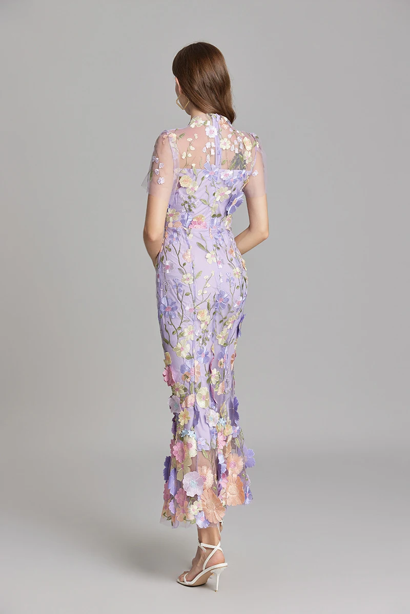 Title 6, Three-dimensional Flower Mesh Embroidery Dress