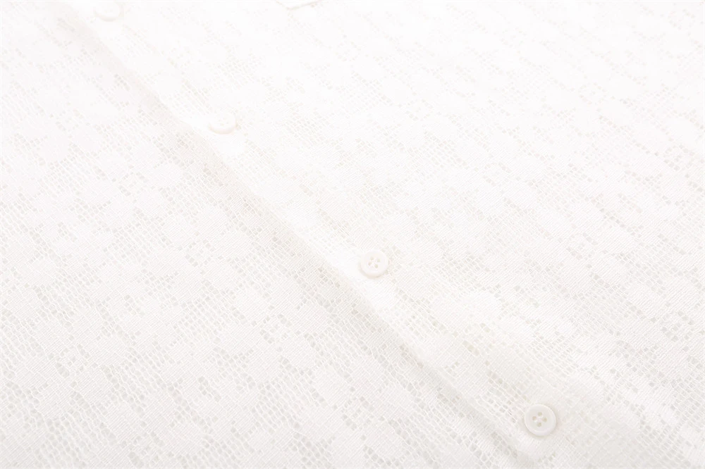 Hollow Out Lace Long Sleeve Shirt Loose Casual Jacket — photo 4