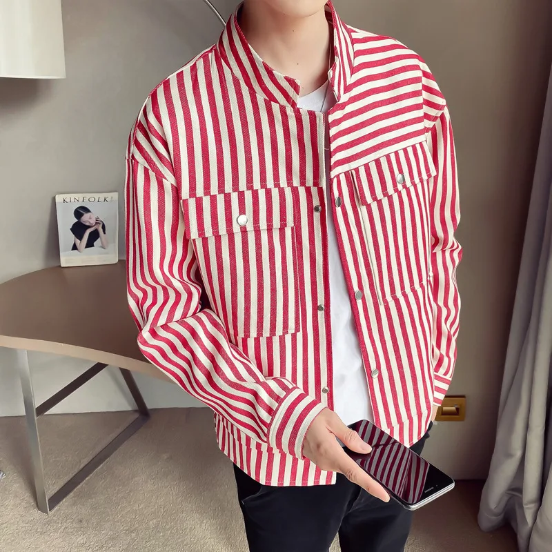 Title 3, Multi-pocket striped mens jacket offering styl...