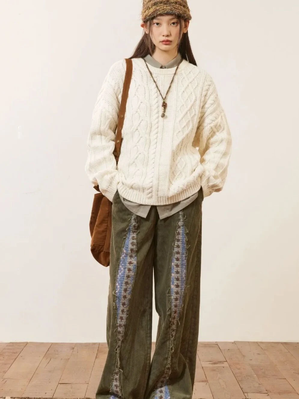 Title 5, Casual Pants with Personality Stitching and Mop...