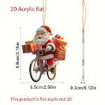 Acrylic Flat Santa Claus Car Decoration Pendant. Add festive charm to your vehicle with this durable and eye-catching Ch — photo 3