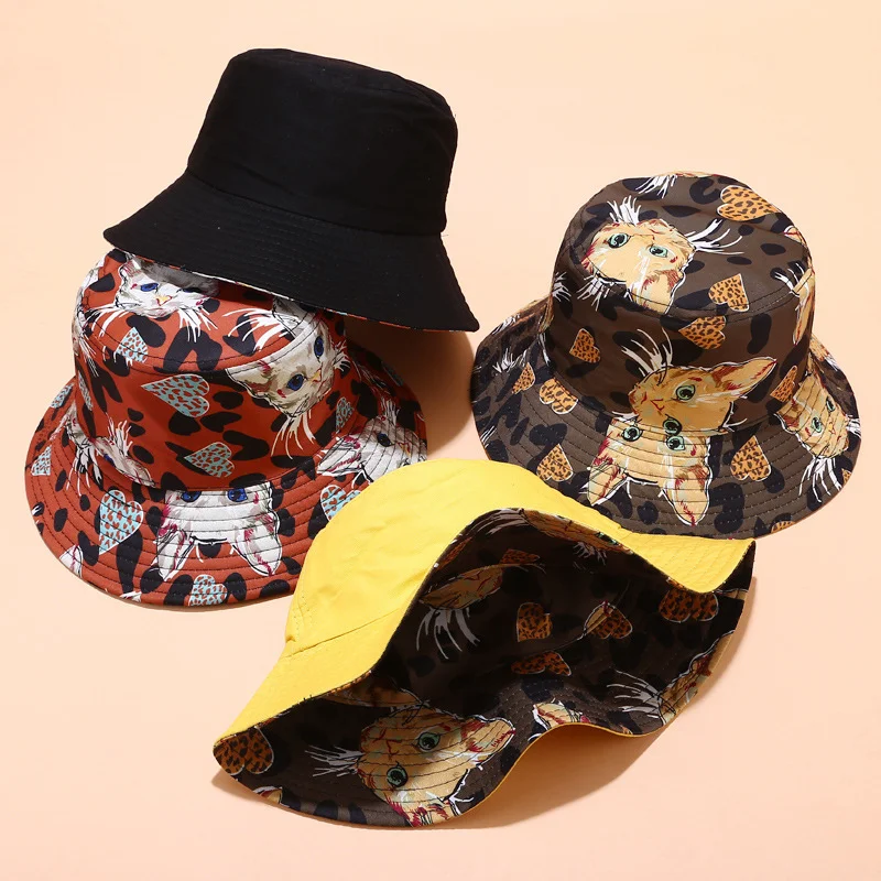 Title 5, Cat print foldable double-sided sun hat offers ...