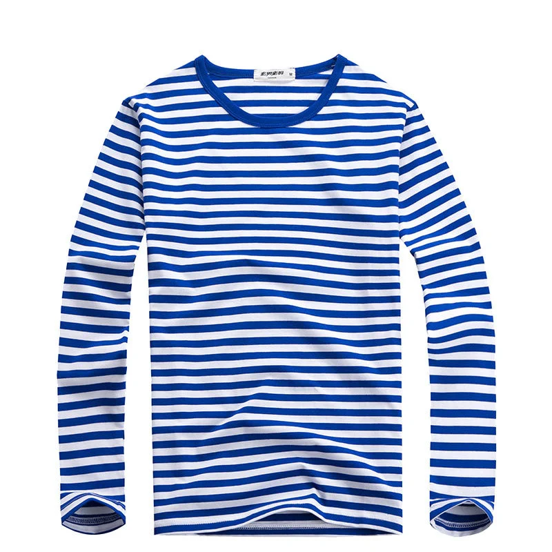 Men's long-sleeved striped sailor suit T-shirt for casual wear. Comfortable and stylish, perfect for everyday use and we — photo 6