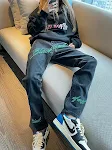 American Street Retro Embroidery Fit Skinny Jeans for Men, stylish and comfortable, offering a modern and vintage look. — photo 5
