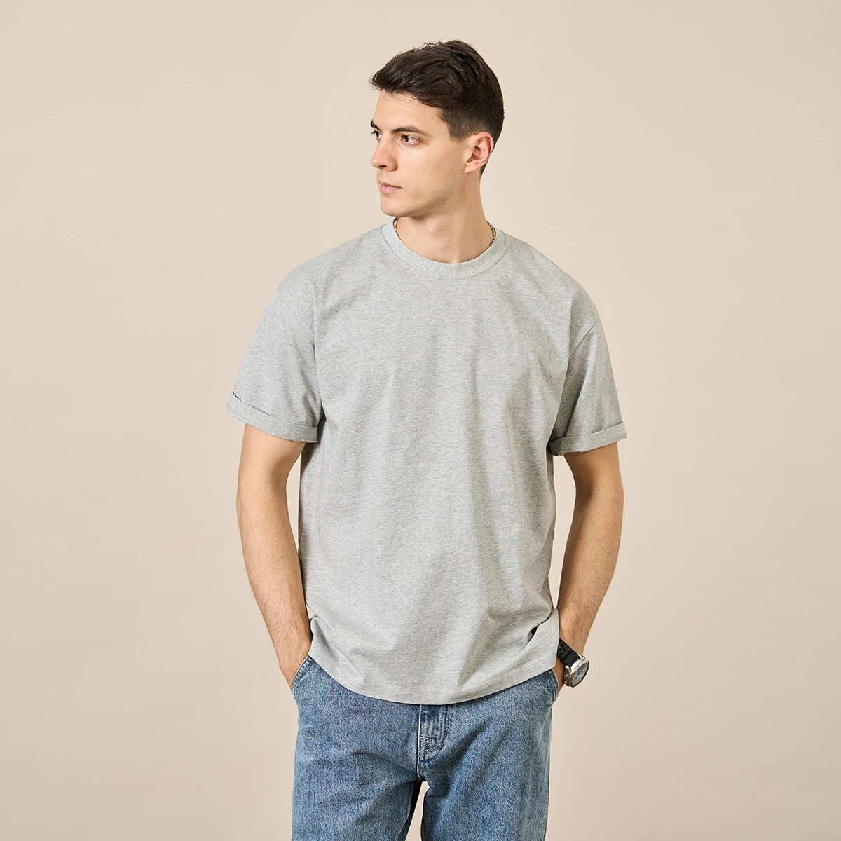 Men's Basic Solid Color Heavy Underwear Short-sleeved T-shirt - Comfortable and durable for everyday wear, the perfect u — photo 8