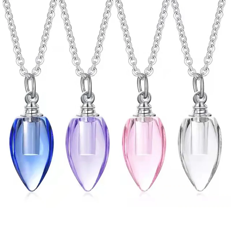 Colar com pingente de pétala de cristal feminino Joia da moda Elegância e brilho Presente ideal Design floral Charmoso e delicado Acessório feminino — foto 10