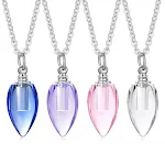 Colar com pingente de pétala de cristal feminino Joia da moda Elegância e brilho Presente ideal Design floral Charmoso e delicado Acessório feminino — foto 10