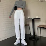Calças de Treino Retas Femininas Novas de Cintura Alta e Corte Slim, Conforto e Estilo para um Visual Moderno — foto 6