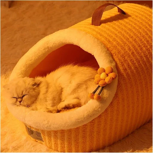 Title 1, Cat House for Indoor Cats Cat Bed Cave with Rem...