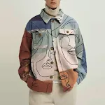 European and American Lapel Printed Loose Jacket. Offers comfort and style with a relaxed fit, perfect for everyday wear — photo 1