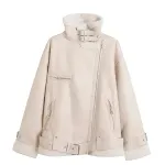 New Women's Fleece-lined PU Coat Lamb Wool Thickened Coat, a warm and comfortable winter coat, perfect for cold weather — photo 1