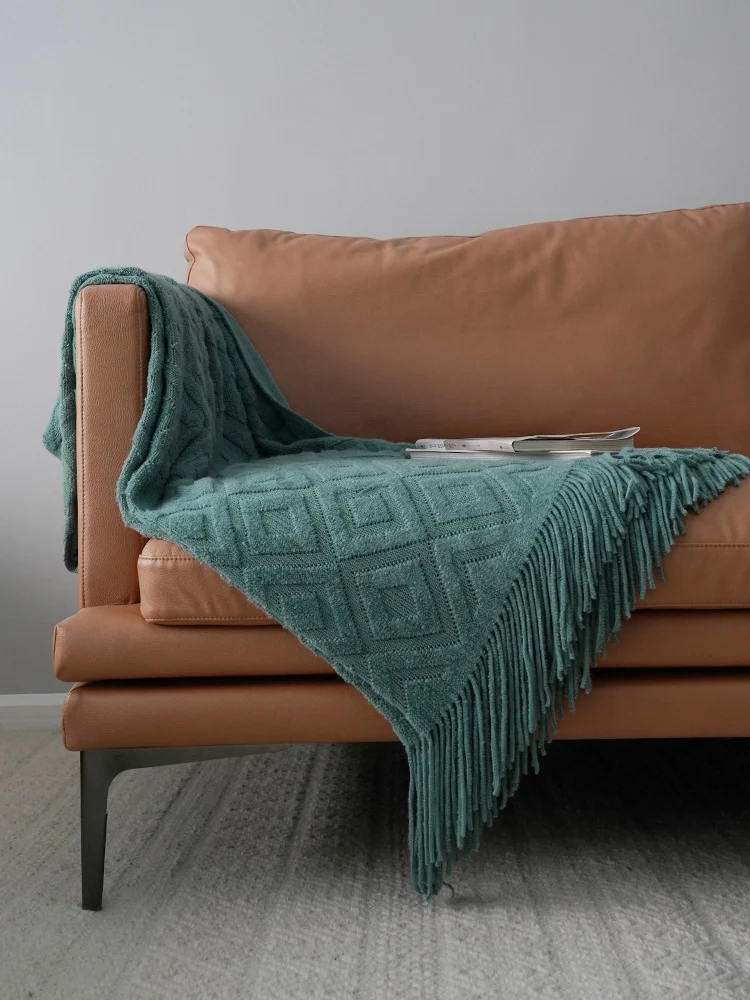 Title 4, Jacquard Knitted Bed Tail Towel Autumn Winter B...
