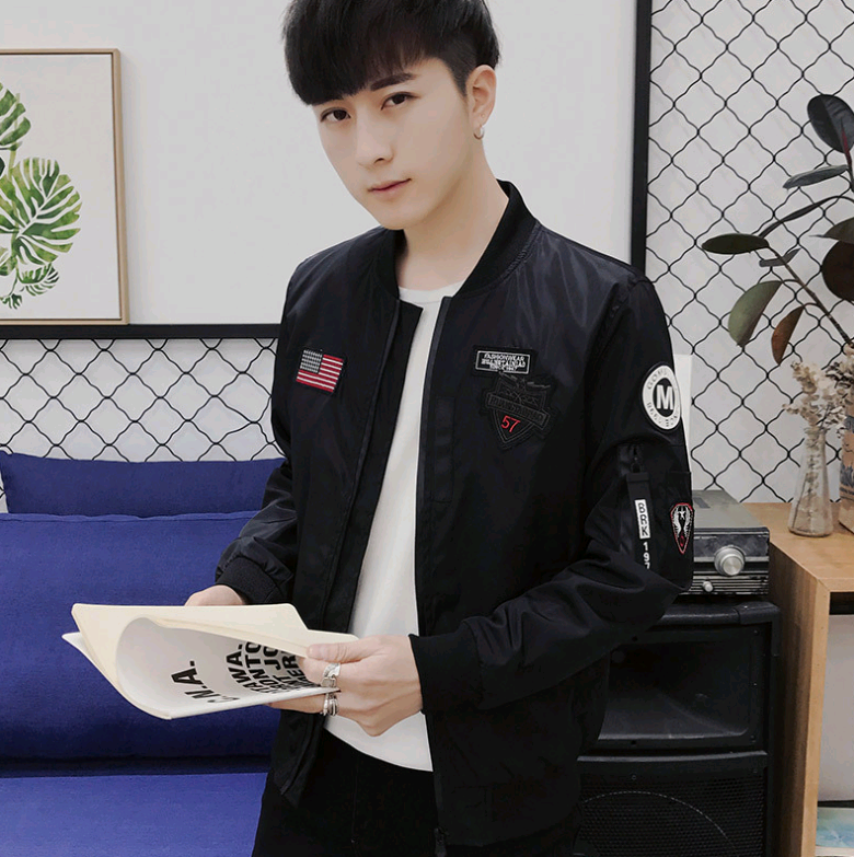 Autumn new men's jacket stand collar baseball uniform youth air force flight suit men's jacket — photo 1