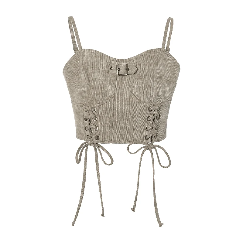 Title 5, Batik Drawstring Waist Fishbone Corset, cinches...