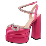 Damen Square Toe Absatz Sandalen Doppel Plateau Dick High Heel Schleife Große Größen Hohl, modisch & komfortabel. Dein Sommer Must-Have! — foto 3